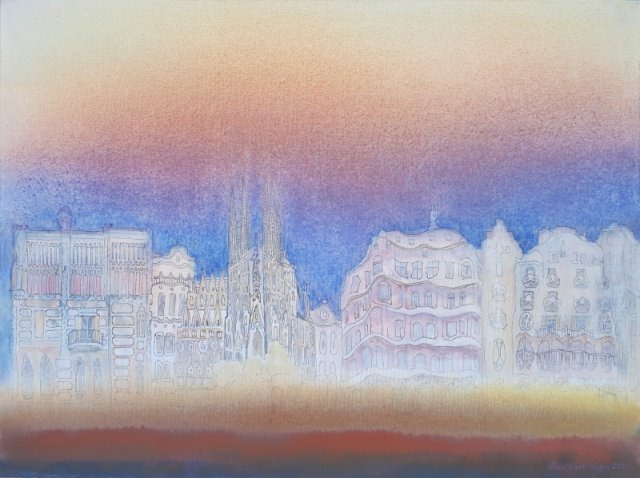 079. Gaudi, Acryl-Fluidtechnik